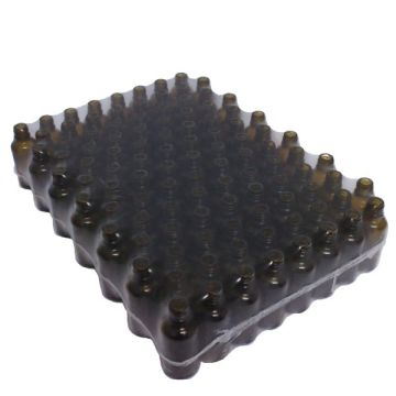 Lahvička 10 ml sklo hnědá, plato, 187 ks v balení
