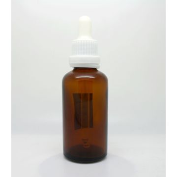 Skleněná lahvička s bílým kapátkem, 50 ml