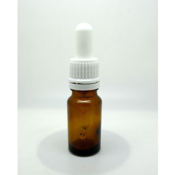 Skleněná lahvička s bílým kapátkem, 10 ml