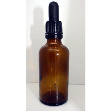 Skleněná lahvička s černým kapátkem, 50 ml