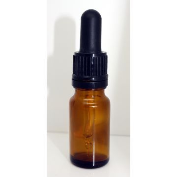 Skleněná lahvička s černým kapátkem, 10 ml