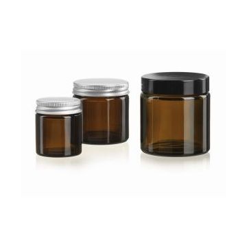 Skleněná dóza hnědá 60 ml s černým uzávěrem