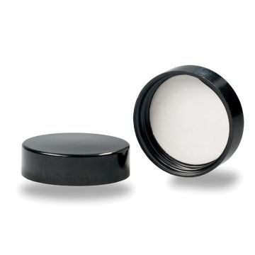 Černý uzávěr na skleněnou dózu 60 ml