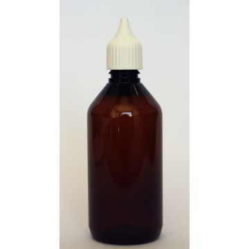 PET lahvička 115 ml s kapátkem hnědá