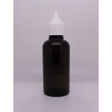 PET lahvička 50 ml s kapátkem hnědá